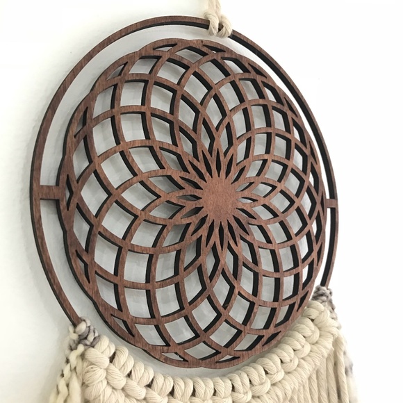 Macrame Wall Hanging Sacred Geometry Meditation - Picture 7 of 8